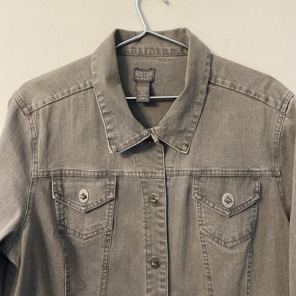 Additions by Chico's Women's Jacket Stretch Denim Gray Size 3 - Picture 2 of 7